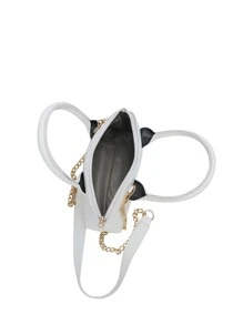 Girls Crocodile Embossed Chain Dome Bag - White - View 5