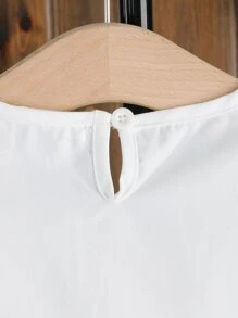 Chicas Blusa con encaje en contraste ribete con fruncido