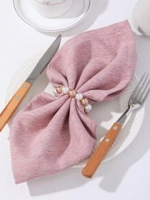 1入組ABS餐巾環創意人造珍珠設計廚房餐桌餐巾架 - 彩色 - 查看 1