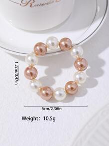 1入組ABS餐巾環創意人造珍珠設計廚房餐桌餐巾架 - 彩色 - 查看 2