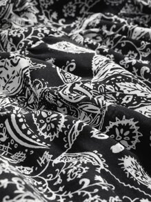 DAZY In Toàn bộ Xù Hoa Sen Chiffon Váy - Đen và trắng - Xem 7