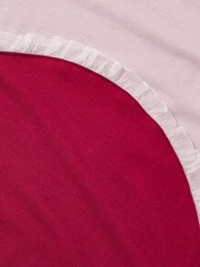 Girls Two Tone Frill Trim Tee Dress - Multicolor - View 4