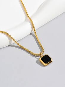 1pc 18K Gold Plated Stainless Steel Woven Choker Necklace, Suitable For Daily Wear And Holiday Gift