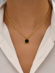 1pc 18K Gold Plated Stainless Steel Woven Choker Necklace, Suitable For Daily Wear And Holiday Gift