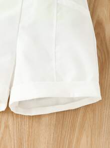 SHEIN Girls Rib-knit Halter Top & Shorts - Multicolor - View 4