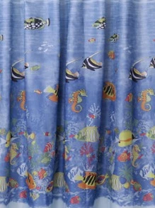 1pc Tropical Fish Pattern Shower Curtain
