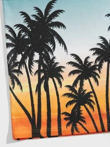 GENTILAND Men Tropical Print Contrast Binding Tank Top - Multicolor - View 4