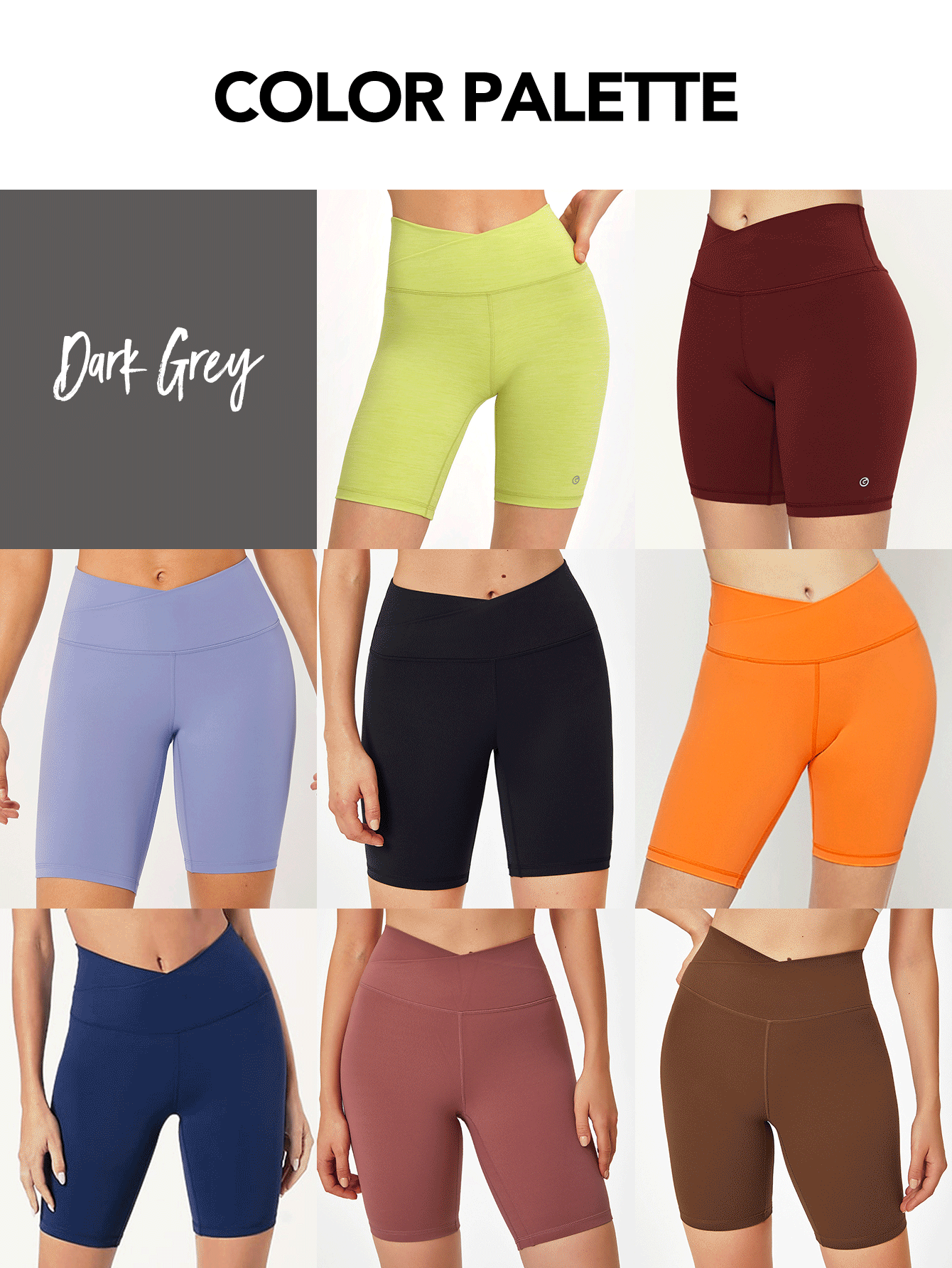 GLOWMODE 8" FeatherFit™ Crossover Biker Shorts Breathable Cycling Running Gym Workout SHEIN USA