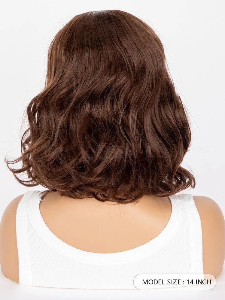 Lace Front Wig Pre Plucked Hairline With Baby Hair Kinky Straight Feeling Synthetic Fiber Wigs - Brown - View 2