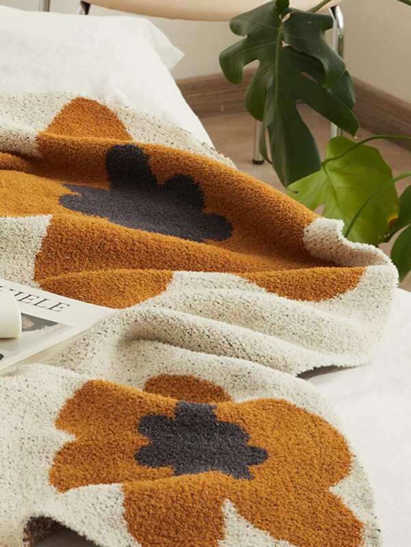1pc Floral Pattern Throw Blanket SHEIN USA