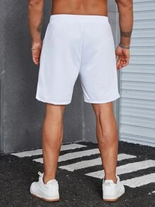 Manfinity Hypemode Quần Short Nam Túi Dây kéo Lá thư Giải trí - trắng - Xem 2