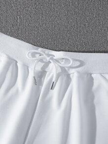 Manfinity Hypemode Quần Short Nam Túi Dây kéo Lá thư Giải trí - trắng - Xem 3