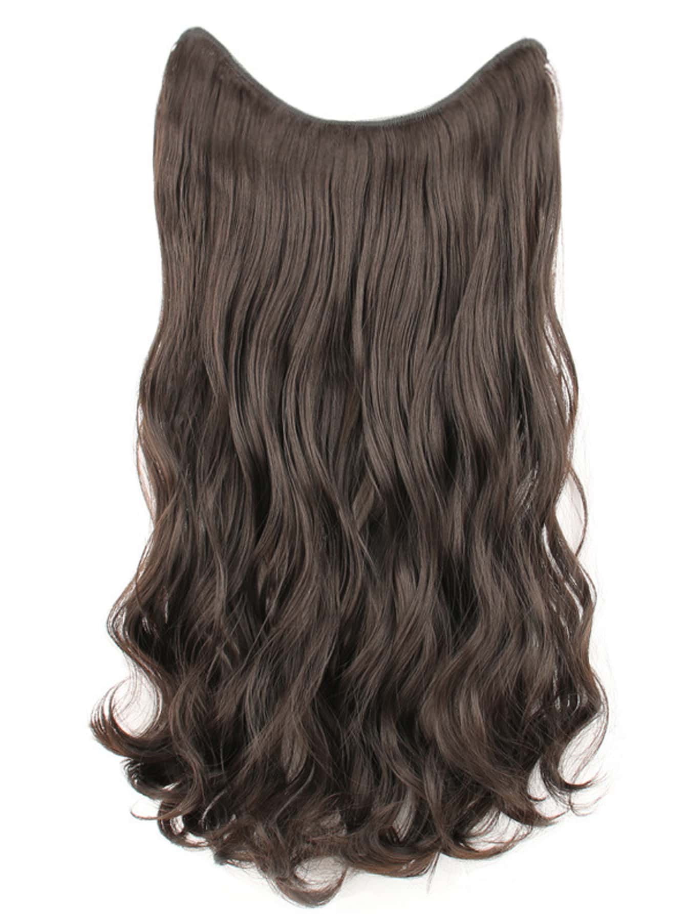 Long Curly Synthetic Hair Extension - Brown - View 1