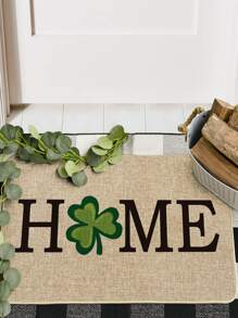 1pc Clover & Letter Graphic Door Mat - Multicolor - View 3