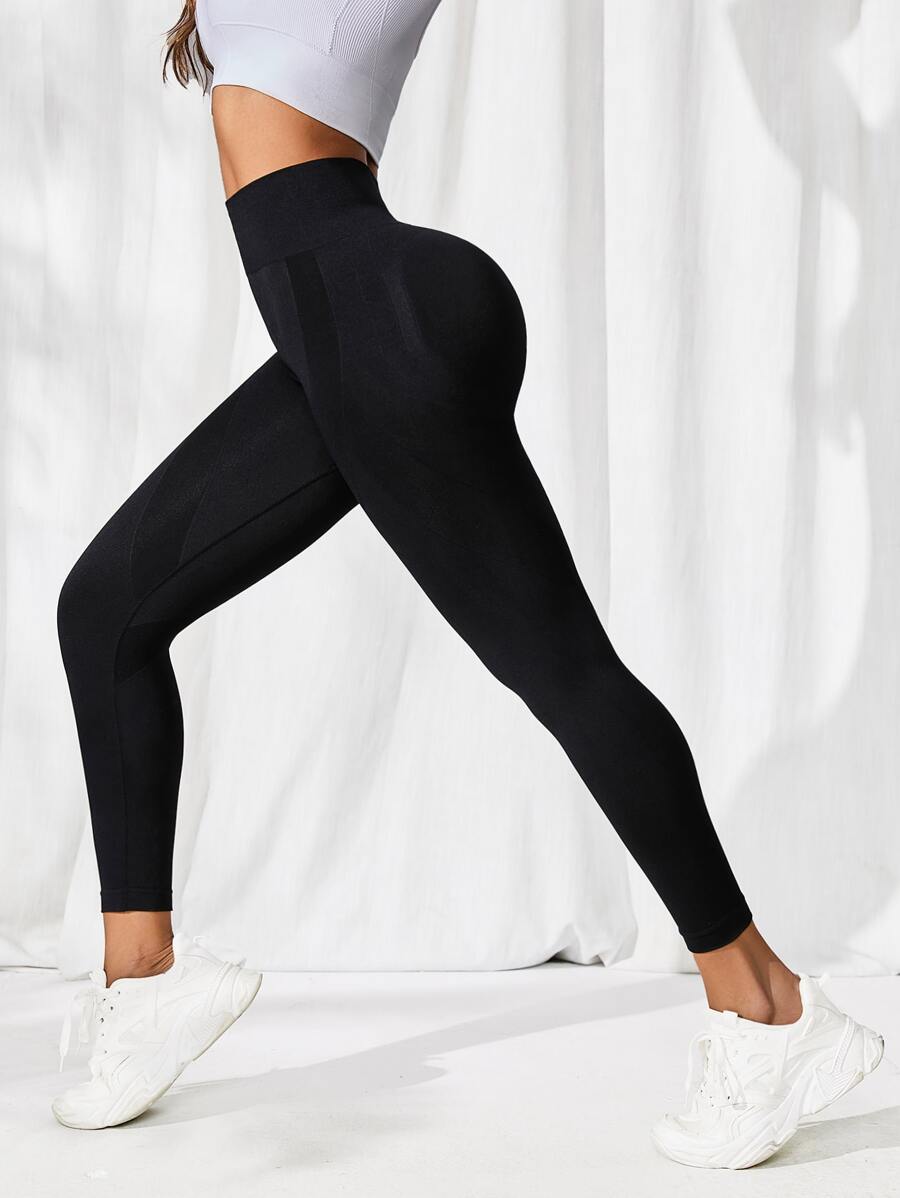 Yoga Basic Xà cạp yoga Thắt lưng rộng Tập thể dục Nén Xà cạp - màu đen - Xem 1