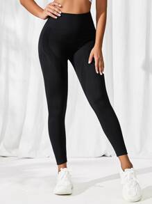 Yoga Basic Xà cạp yoga Thắt lưng rộng Tập thể dục Nén Xà cạp - màu đen - Xem 4