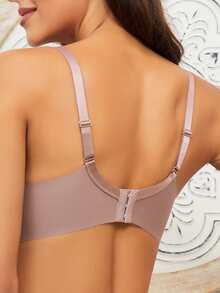 SHEIN 孕婦蕾絲拼接無鋼圈文胸 - 淺灰紫 - 查看 5