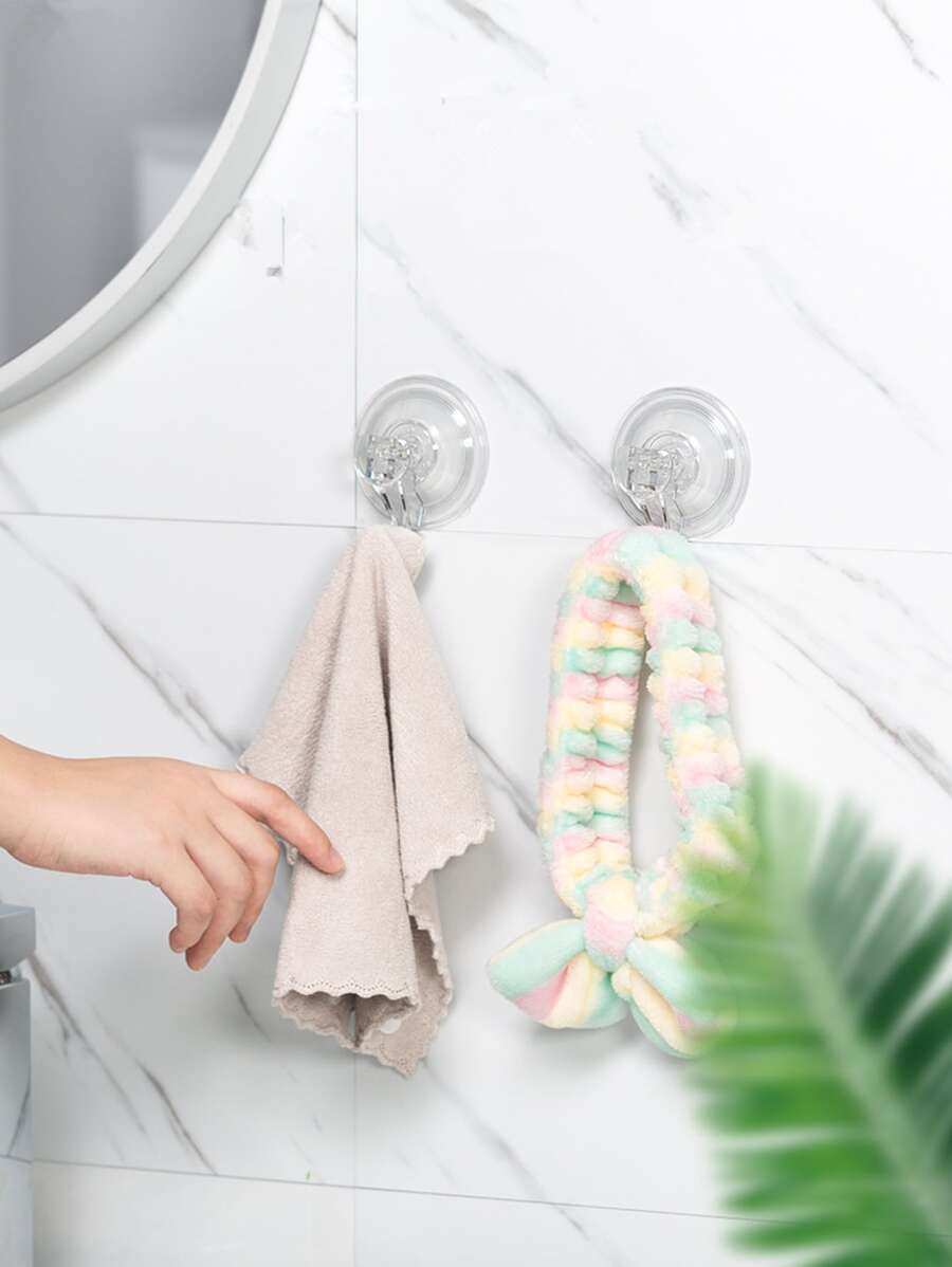 1pc Punch-free Waterproof Bathroom Hook - Clear - View 1