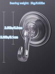 1pc Punch-free Waterproof Bathroom Hook - Clear - View 2