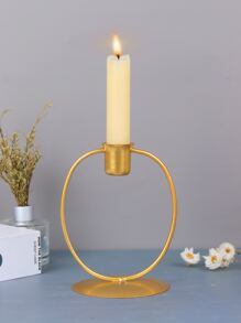 1pc Metallic Candle Holder - Gold - View 1