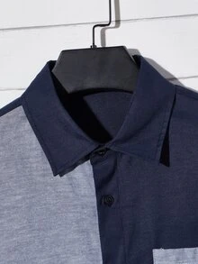 Manfinity Men Two Tone Pocket Patched Shirt - Multicolor - View 5