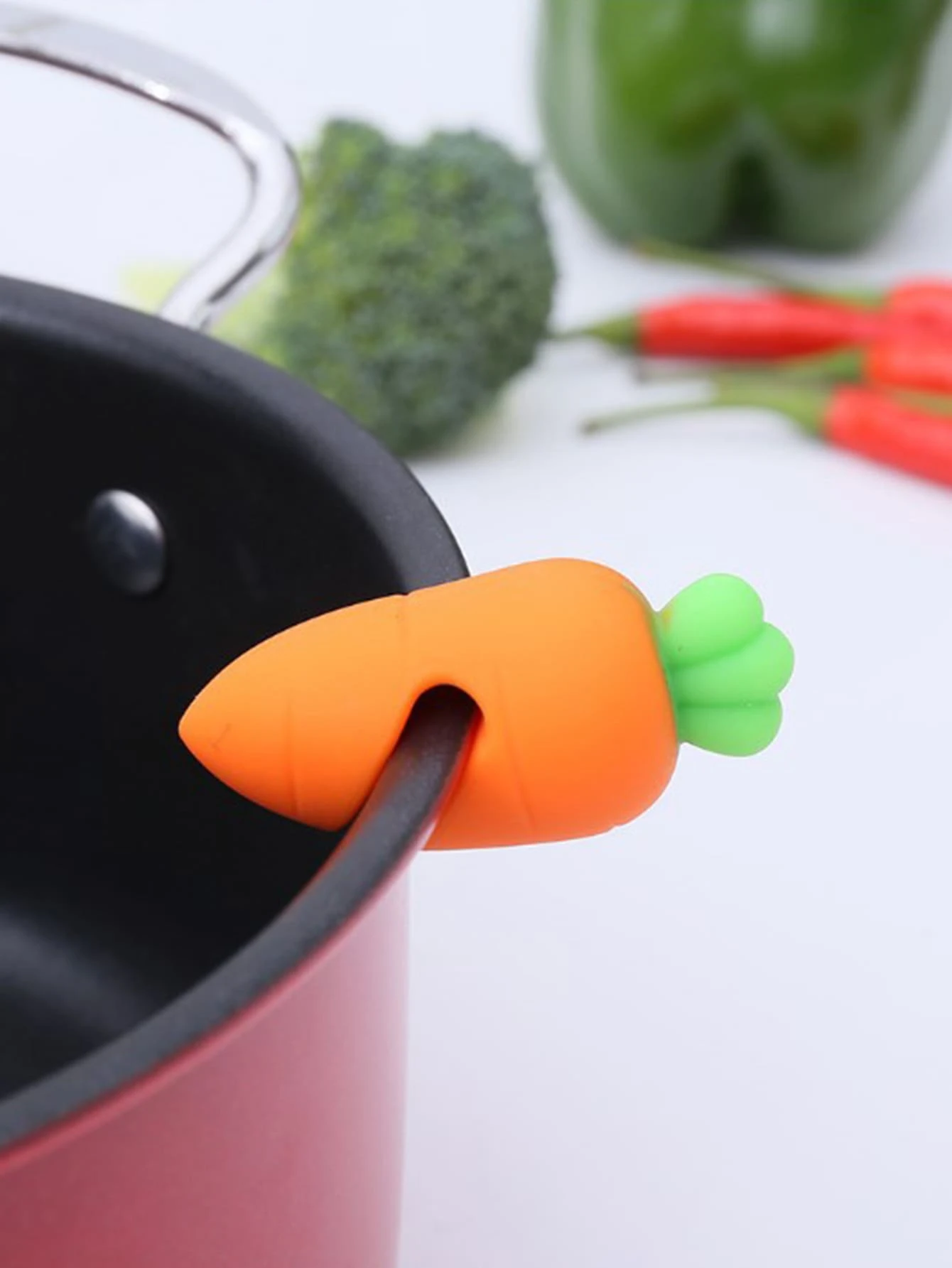 1入組矽膠小胡蘿蔔鍋蓋防溢漏裝置 - 彩色 - 查看 1