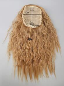 Short Curly Ponytail Synthetic Hair Extension - Gold - View 5