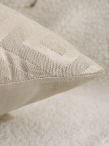 Miater 1入組幾何提花靠墊套不附帶墊芯 - 米色 - 查看 3