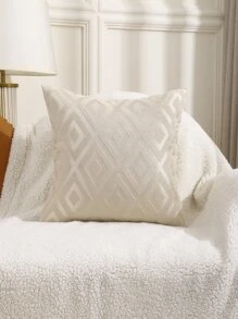 Miater 1入組幾何提花靠墊套不附帶墊芯 - 米色 - 查看 6