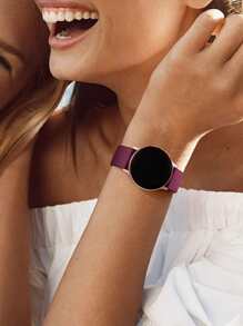 20mm/22mm 蝴蝶扣纯色柔软硅胶表带，兼容三星 Galaxy Watch 46mm/三星 Galaxy Watch 3 45mm/Ear S3 Frontier/Classic，运动表带，腕带替换手链（酒红色），作为返校学生的礼物 - 酒紅色 - 查看 4