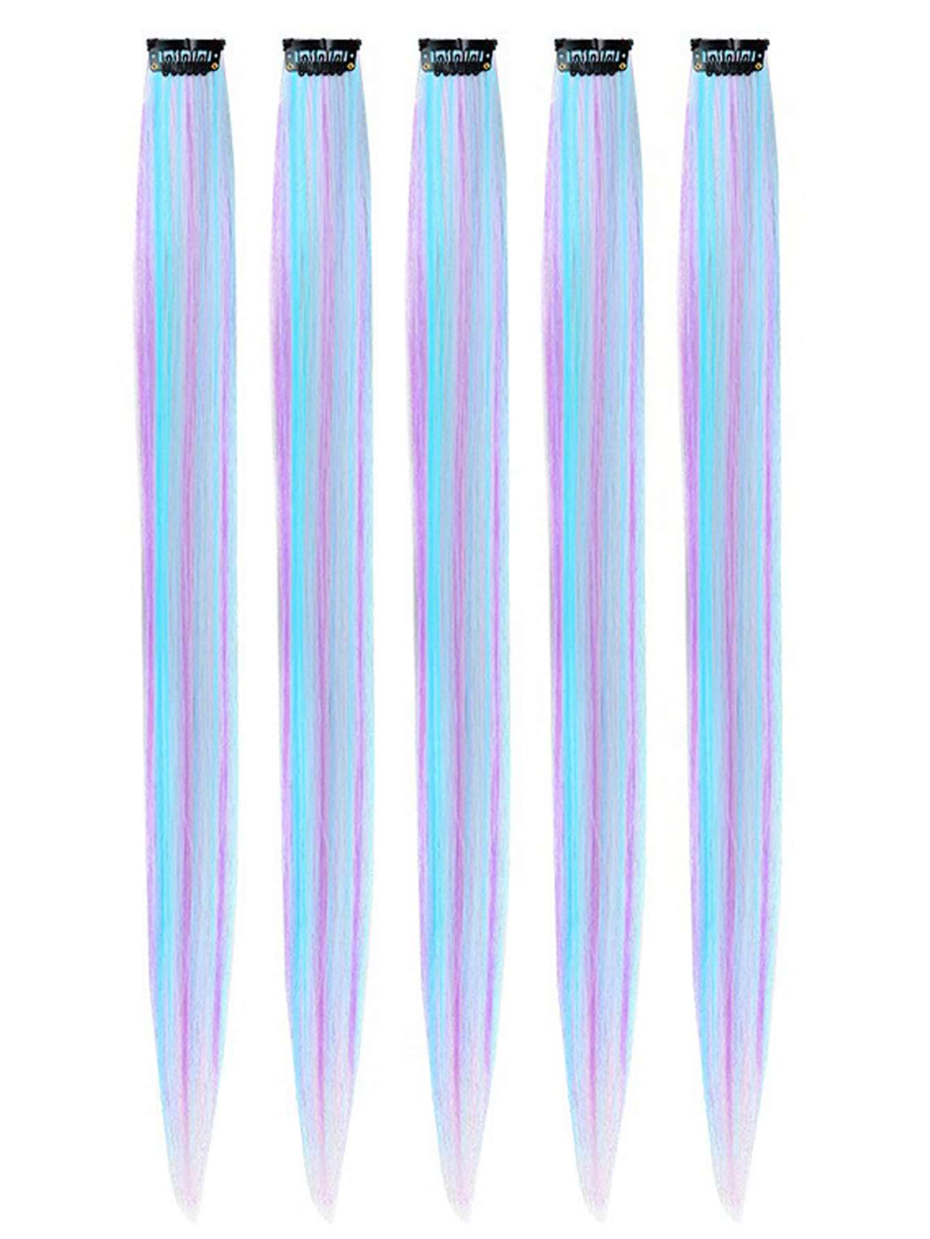 5 piezas Extensión del pelo con clip largo recto sintético - Color Piano - Ver 1