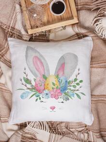 1入組復活節彩蛋和兔耳朵印花靠墊套不附帶墊芯 - 彩色 - 查看 2