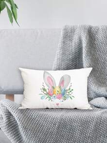 1入組復活節彩蛋和兔耳朵印花靠墊套不附帶墊芯 - 彩色 - 查看 4