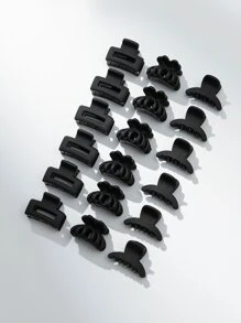 18入組空心髮夾，休閒風格 - 黑色 - 查看 6