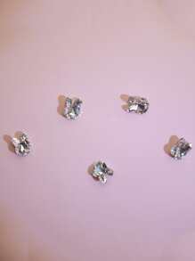 5 piezas 3d con diseño de conejo Decoración de uñas - transparente - Ver 2