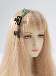 10 piezas Mini pinzas para cabello casuales con diseño de rectángulo y luna - Multicolor - Ver 8