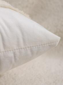 1pc Tassel Decor Cushion Cover Without Filler - Beige - View 2