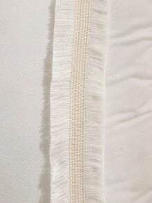 1pc Tassel Decor Cushion Cover Without Filler - Beige - View 7