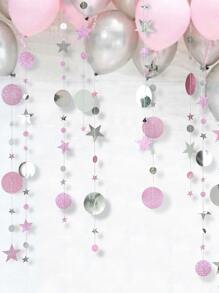 1pc Glitter Star Decor Paper Garland - Multicolor - View 1