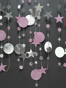 1pc Glitter Star Decor Paper Garland - Multicolor - View 4