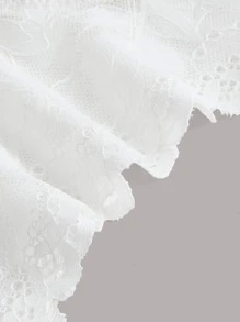 Plus Floral Lace Bralette - White - View 4