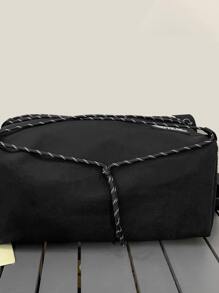Túi crossbody Nam Dây kéo Lá thư Có thể điều chỉnh được - màu đen - Xem 5
