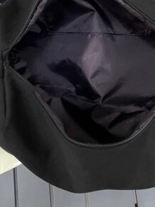 Túi crossbody Nam Dây kéo Lá thư Có thể điều chỉnh được - màu đen - Xem 6