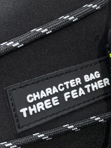 Túi crossbody Nam Dây kéo Lá thư Có thể điều chỉnh được - màu đen - Xem 8