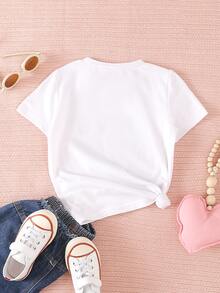 Toddler Girls Heart & Slogan Graphic Tee - White - View 2