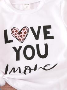 Toddler Girls Heart & Slogan Graphic Tee - White - View 3