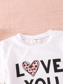 Toddler Girls Heart & Slogan Graphic Tee - White - View 4