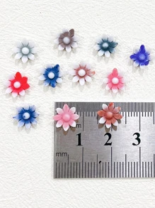 1box Random Color Flower Design 3D Nail Art Decoration - Multicolor - View 3