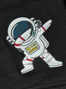 Men 3pcs Astronaut Print Boxer Brief - Black - View 3