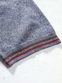 Manfinity Men Contrast Binding Knit Top - Grey - View 5